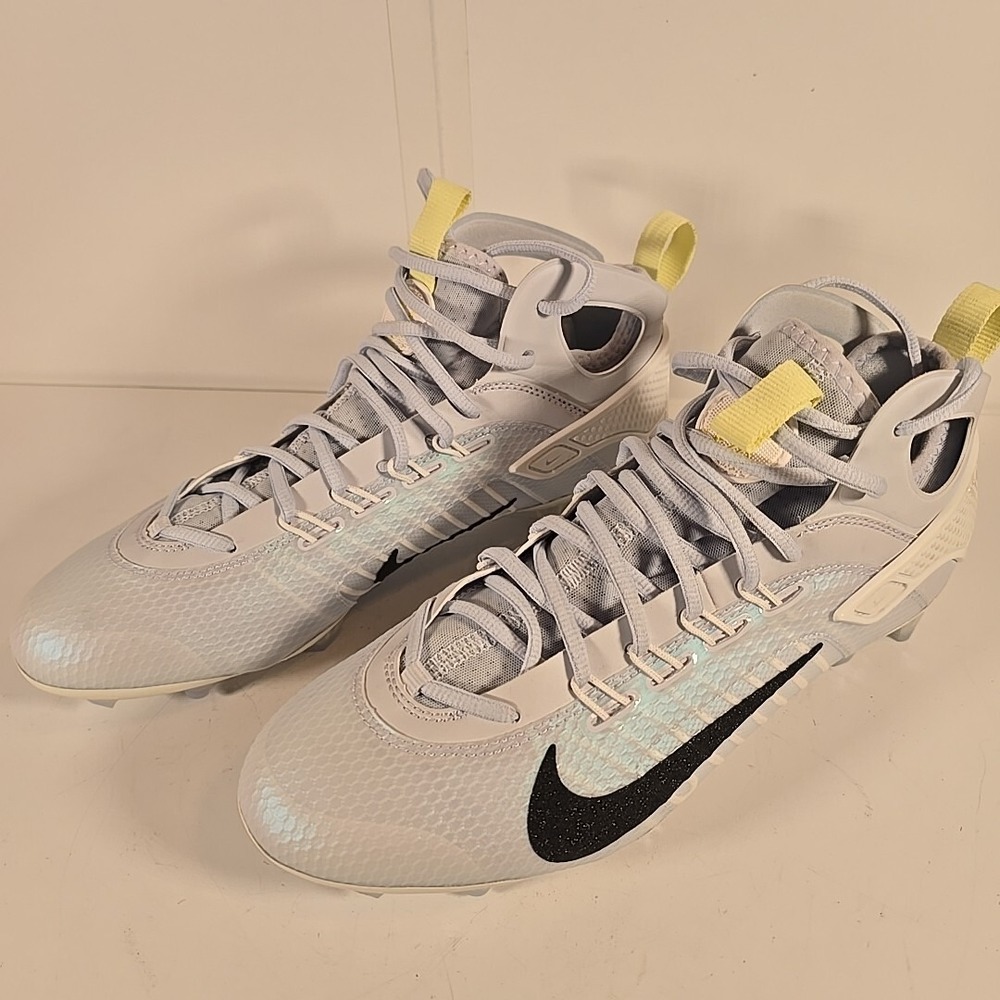 Nike Huarache 9 Elite Mid LAX SE Football Grey White FV6149-001 Size 11 - Picture 3 of 12